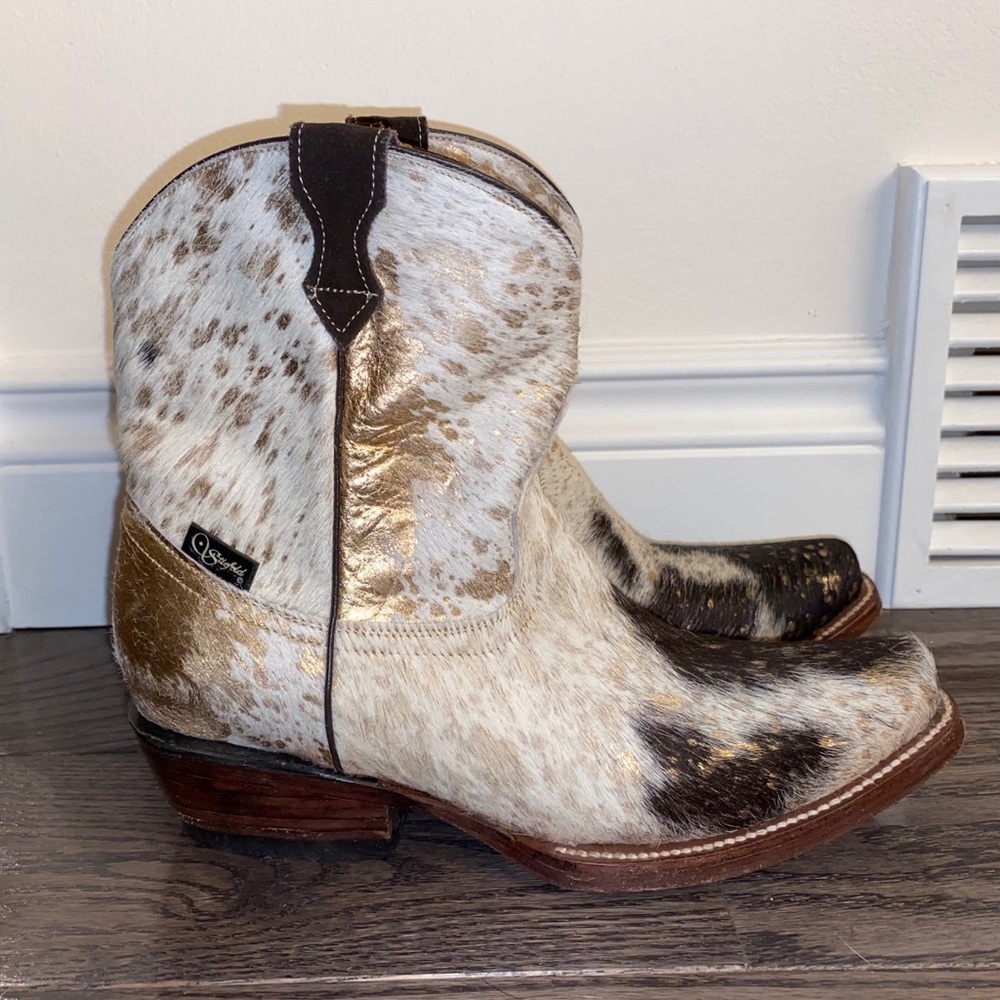 Women's Ankle Cowboy Boots, real cowhide